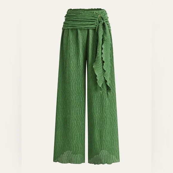 Commense Wide-Leg Pants with Textured Pattern - Picture 2 of 13